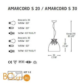 Подвесной светильник Alt Lucialternative AMARCORD S20 0103088053102 - Схема