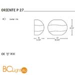 Бра Alt Lucialternative ORIENTE PARETE 27 bianco / bianco 0105017373601 - Схема