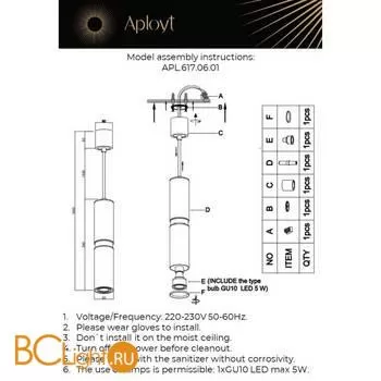 Подвесной светильник Aployt Paula APL.617.06.01 - Фото 2