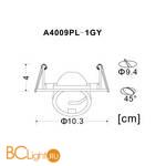 Встраиваемый светильник Arte Lamp Accento A4009PL-1GY - Схема