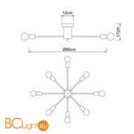 Люстра Arte Lamp Alastor A6702PL-8WH - Схема