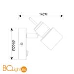 Бра Arte Lamp Almach A1906AP-1WH - Схема