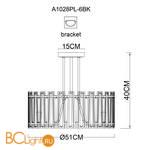 Потолочный светильник Arte Lamp Amber A1028PL-6BK - Схема