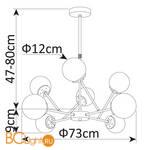 Подвесная люстра на штанге Arte Lamp Arancia A9276LM-8CC - Схема