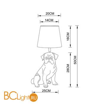 Настольная лампа Arte Lamp Bobby A1512LT-1WH - Схема
