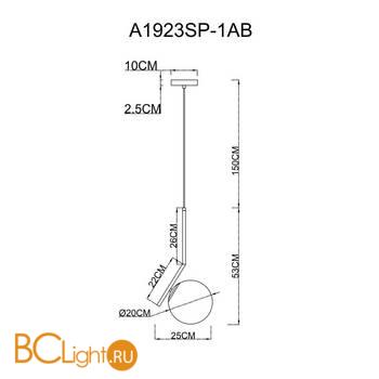 Подвесной светильник Arte Lamp Bolla-Unica A1923SP-1AB - Схема