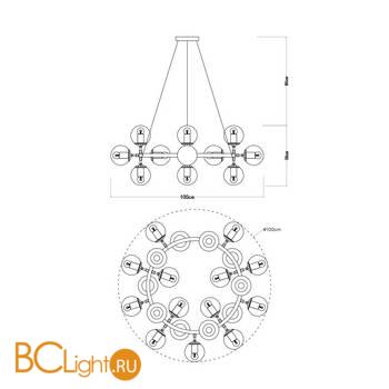 Люстра Arte Lamp Bolla A1664SP-25CC - Схема