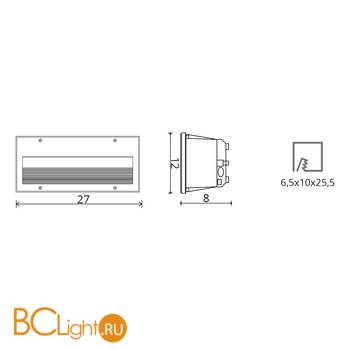 Встраиваемый настенный светильник Arte Lamp Brick A5158IN-1BK - Схема