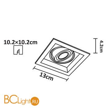 Встраиваемый светильник Arte Lamp Canis A6661PL-1WH - Схема
