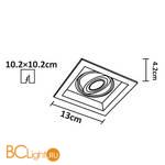 Встраиваемый светильник Arte Lamp Canis A6661PL-1WH - Схема