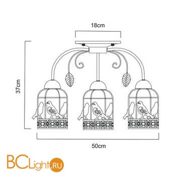Потолочная люстра Arte Lamp Cincia A5090PL-3WG - Схема