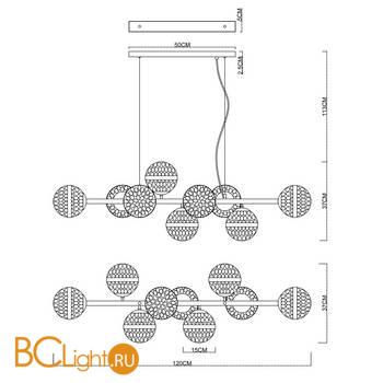 Люстра Arte Lamp Delacrua A7770SP-9PB - Схема