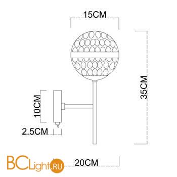 Бра Arte Lamp Delacrua A7770AP-1PB - Схема