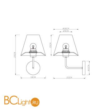 Бра Arte Lamp Elba A2581AP-1AB - Схема