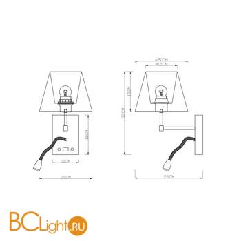 Бра Arte Lamp Elba A2581AP-2CC - Схема