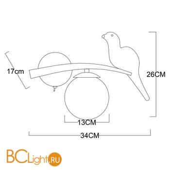 Бра Arte Lamp Eltanin A3422AP-1GO - Схема