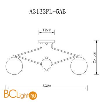 Потолочная люстра Arte Lamp Enigma A3133PL-5AB - Схема