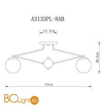 Потолочная люстра Arte Lamp Enigma A3133PL-8AB - Схема