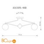 Потолочная люстра Arte Lamp Enigma A3133PL-8AB - Схема