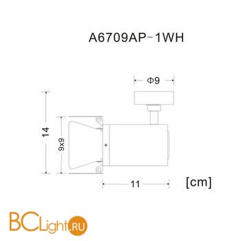 Накладной точечный светильник (спот) Arte Lamp Falena A6709AP-1WH - Схема