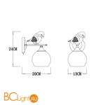 Бра Arte Lamp Gemelli A2150AP-1WG - Схема