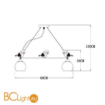 Люстра Arte Lamp Gemelli A2150SP-5WG - Схема