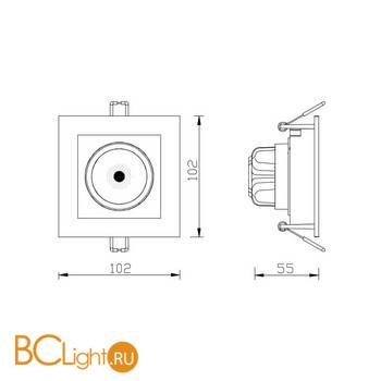 Встраиваемый светильник Arte Lamp Grado A2705PL-1WH - Схема