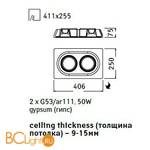 Встраиваемый спот (точечный светильник) Arte Lamp Invisible A9270PL-2WH - Схема