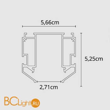 Профиль для монтажа накладного магнитного шинопровода в натяжной потолок Arte Lamp Linea-Accessories A620205 - Схема