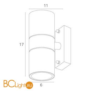 Уличный настенный светильник Arte Lamp Mistero A3302AL-2WH - Схема