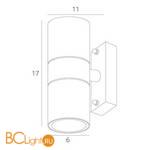 Уличный настенный светильник Arte Lamp Mistero A3302AL-2WH - Схема