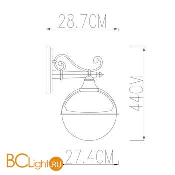 Светильник уличный настенный Arte Lamp MONACO A1492AL-1BK - Схема