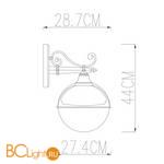 Светильник уличный настенный Arte Lamp MONACO A1492AL-1BK - Схема