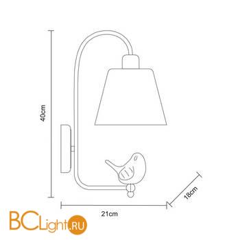 Бра Arte Lamp Passero A4289AP-1WH - Схема