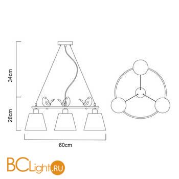 Люстра Arte Lamp Passero A4289LM-3WH - Схема