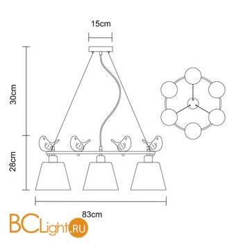 Люстра Arte Lamp Passero A4289LM-6WH - Схема