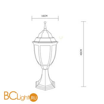 Садово-парковый фонарь Arte Lamp Pegasus A3151FN-1BN - Схема