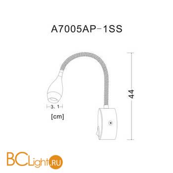 Бра Arte Lamp Picture lights LED A7005AP-1SS - Схема
