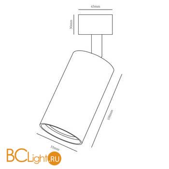 Трековый светильник для однофазного шинопровода Arte Lamp Ridge A1518PL-1BK - Схема