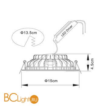 Встраиваемый спот (точечный светильник) Arte Lamp Riflessione A7012PL-1WH - Схема