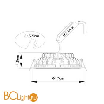 Встраиваемый спот (точечный светильник) Arte Lamp Riflessione A7016PL-1WH - Схема