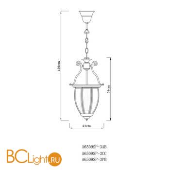 Подвесной светильник Arte Lamp Rimini A6509SP-3CC - Схема