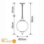 Подвесной светильник Arte Lamp Rimini A3051SP-1AB - Схема