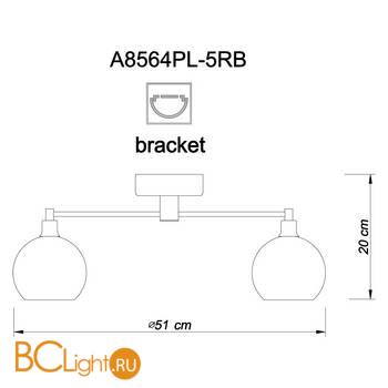 Потолочная люстра Arte Lamp Rosaria A8564PL-5RB - Схема