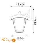 Уличный настенный светильник Arte Lamp Savanna A2209AL-1BK - Схема