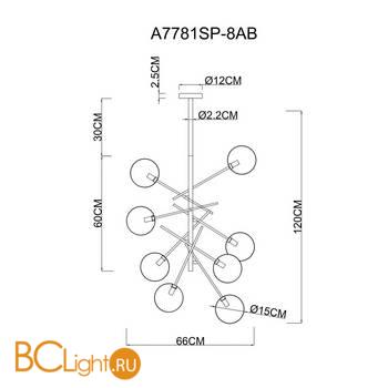 Люстра Arte Lamp Severus A7781SP-8AB - Схема