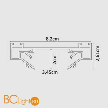 Профиль для монтажа накладного шинопровода в натяжной потолок Arte Lamp Track-Accessories A630205 - Схема