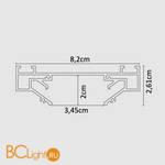 Профиль для монтажа накладного шинопровода в натяжной потолок Arte Lamp Track-Accessories A630205 - Схема