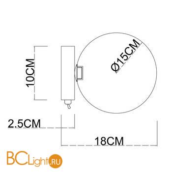 Настенный светильник Arte Lamp Vincent A7790AP-1GO - Схема