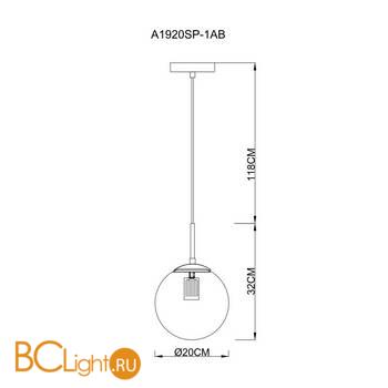Подвесной светильник Arte Lamp Volare A1920SP-1AB - Схема